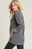 Falls Favorite Leopard thumb hole top ( Grey)