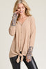 Falls Favorite Leopard thumb hole top (tan)