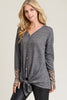 Falls Favorite Leopard thumb hole top ( Grey)