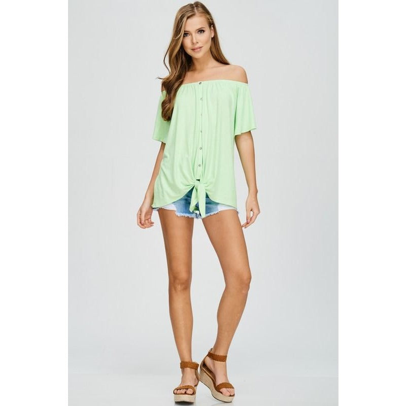 Neon Summer off the shoulder top