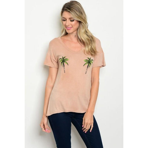 Falls Favorite Leopard thumb hole top (tan)